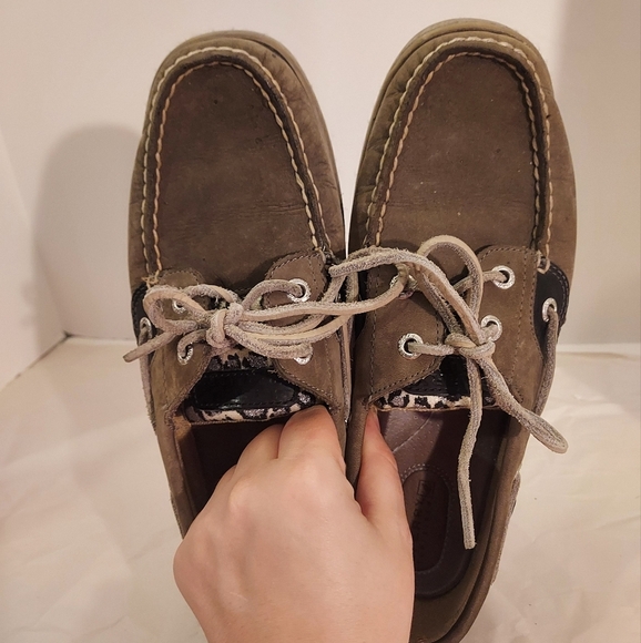 Sperry Topsider Gray & Black Glitter Leopard Print Boat Shoes in Size 8 M - Picture 12 of 12
